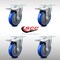 Service Caster 5 Inch SS Blue Polyurethane Top Plate Caster Set Total Lock Brake SCC SCC-SSTTL20S514-PPUB-BLUE-4 - alternate 2